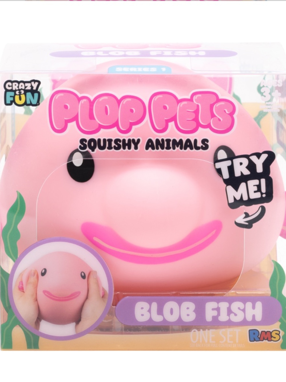 Plop Pets Pink Blob Fish Squishy Toy NWT - Picture 7 of 7